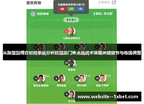 从阵型到博弈如何系统分析欧冠豪门焦点战战术策略关键细节与临场调整